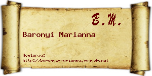 Baronyi Marianna névjegykártya